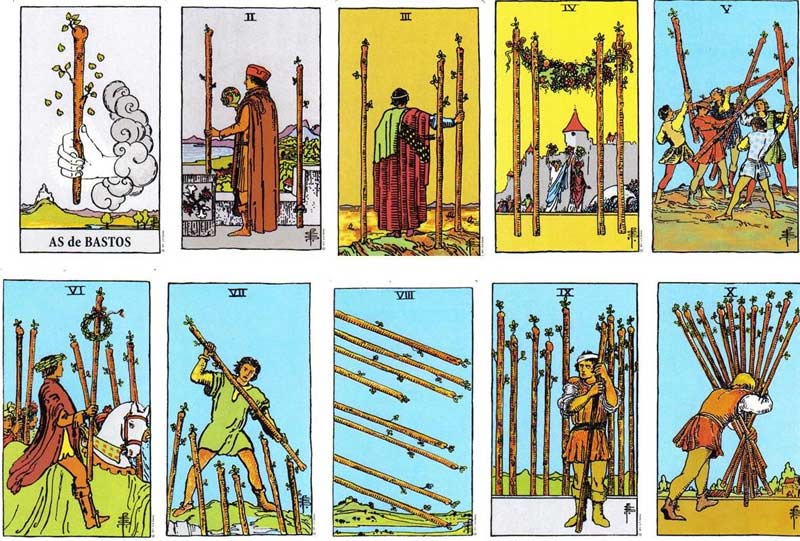 Arcanos Menores - Significado de los Bastos en el Tarot